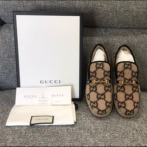 Gucci GG Wool Loafers